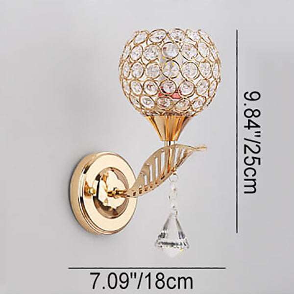Contemporary Creative Crystal Ball 1- Light Wall Sconce Lamp For Living Room