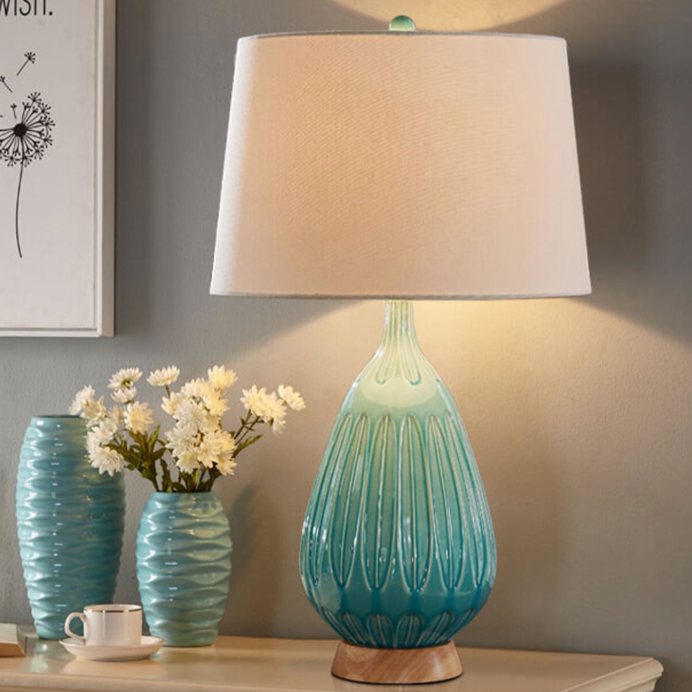 Modern Minimalist Light Luxury Ceramic 1-Light Table Lamp