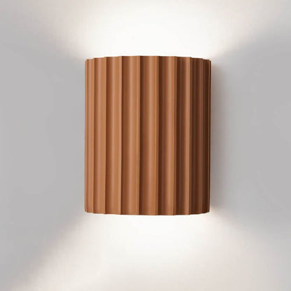 Macaron Resin Striped Half Cylinder 1-Light Wall Sconce Lamp