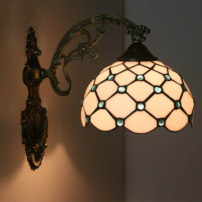 Tiffany European Half Round Glass 1-Light Wall Sconce Lamp