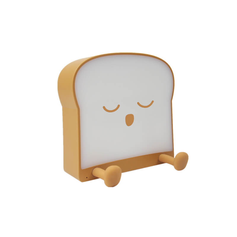 Cute Toast Bread Night Light USB Pat  Timer Bedside Bed Lamp