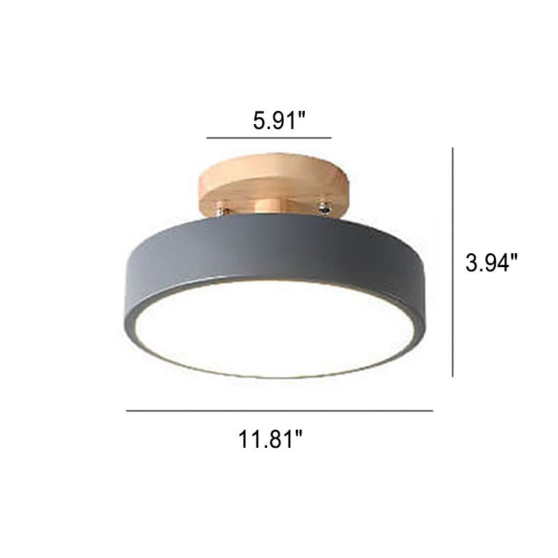 Nordic Log Round LED Semi-Flush Mount Ceiling Light