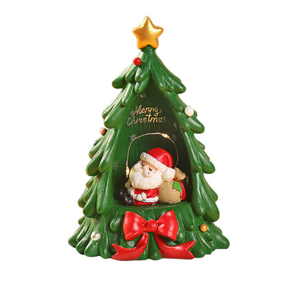 Christmas Tree Santa Starlight Night Light Resin Decoration Gift Table Lamp