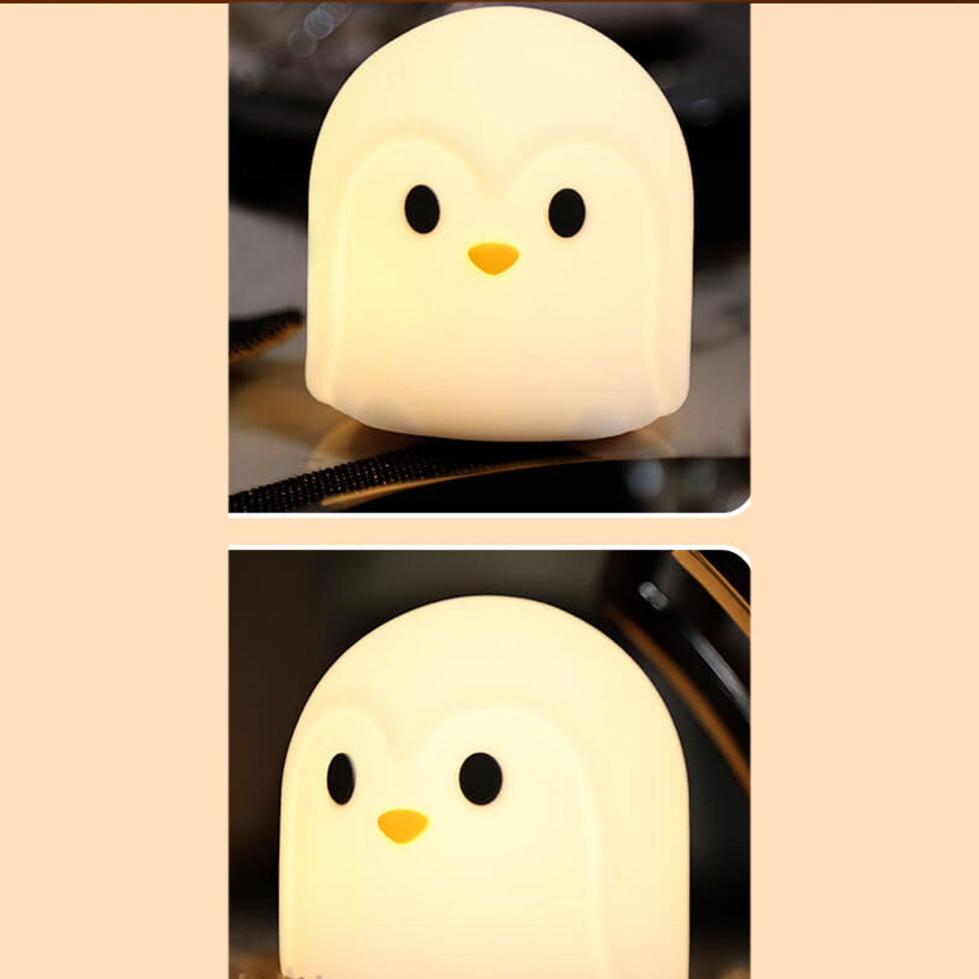 Creative Colorful Penguin Shape Silicone LED Table Lamp