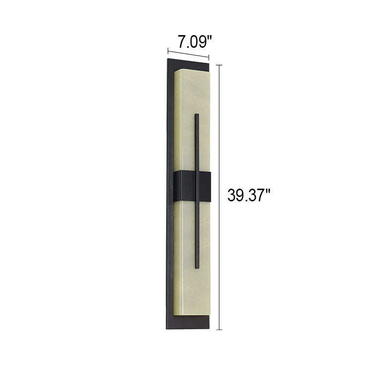 Outdoor Minimalist Rectangular Stainless Steel Acrylic LED Waterproof Wall Sconce Lamp