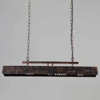 Industrial Vintage Iron Rectangular 2-Light Chandelier