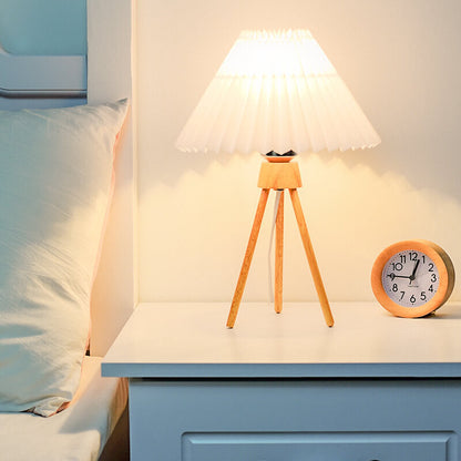 Retro Pleated Scalloped 1-Light Standing Table Lamp