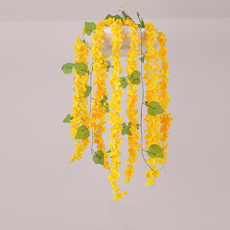 レトロな黄色の花のシミュレーション植物1灯ペンダントライト