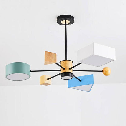 Nordic Building Blocks Geometry 4-Light Chandelier