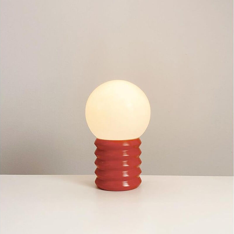 Vintage Orange Solid Glass 1-Light Table Lamp