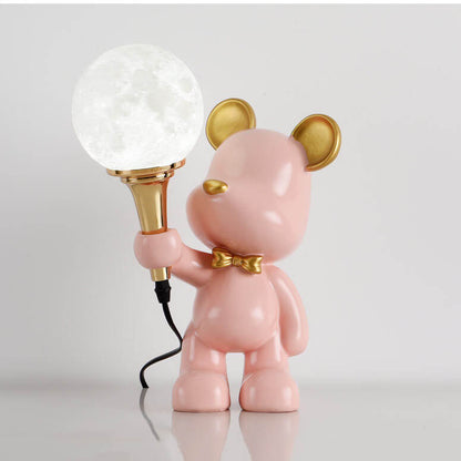 Creative Cartoon Bear Resin 1-Light Night Light Table Lamp