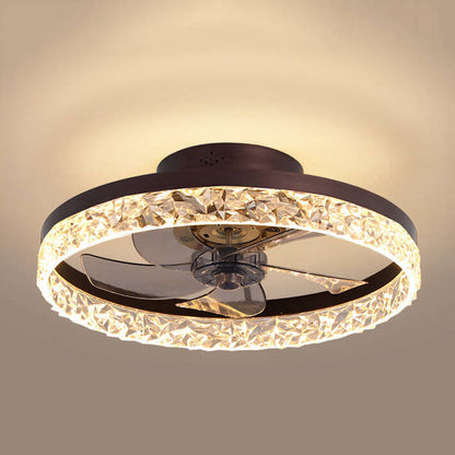 Modern Circle Ring LED Semi-Flush Mount Ceiling Fan Light