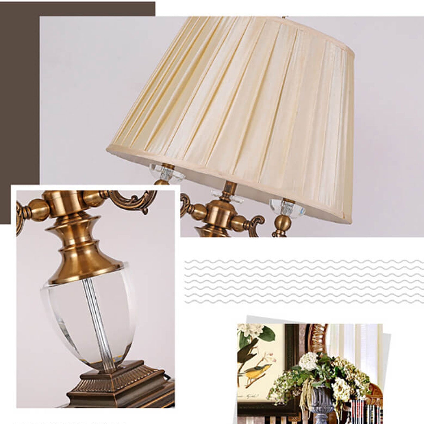 European Light Luxury Zinc Alloy Crystal 1-Light Table Lamp