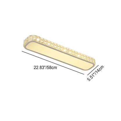 Modern Luxury Crystal Long Strip Acrylic LED Flush Mount Ceiling Light