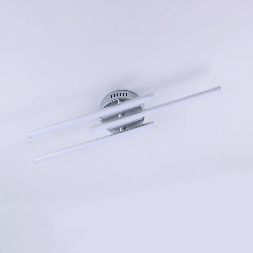 Minimalist Parallel Line LED Semi-Flush Mount Ceiling Light