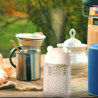 Modern Minimalist Bear Crystal Acrylic Air Spray Humidifying Colorful Night Light