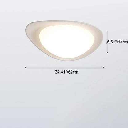 モダンでミニマリストな石畳楕円形樹脂PE LEDフラッシュマウントシーリングライト（寝室用） 
