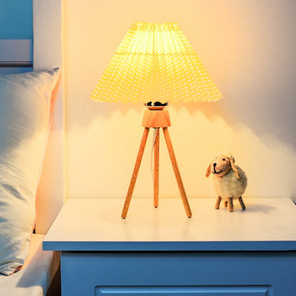 Retro Pleated Scalloped 1-Light Standing Table Lamp