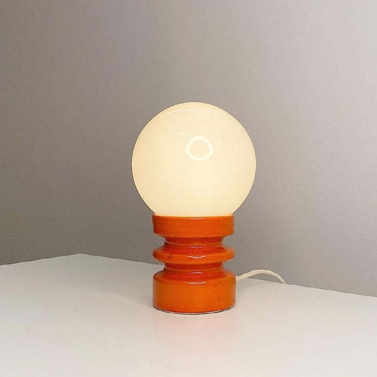 Vintage Orange Solid Glass 1-Light Table Lamp