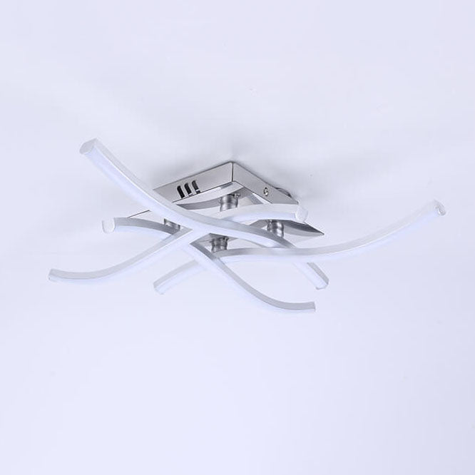 Minimalist Line Wave Aluminum LED Semi-Flush Mount Ceiling Light