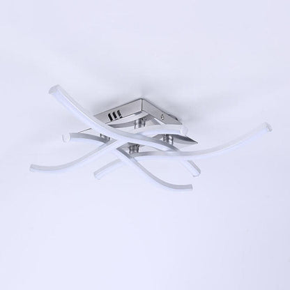 Minimalist Line Wave Aluminum LED Semi-Flush Mount Ceiling Light