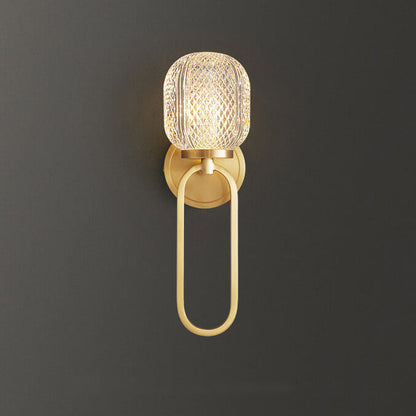 Modern Luxury Crystal Brass Hanging Ring 1-Light Wall Sconce Lamp