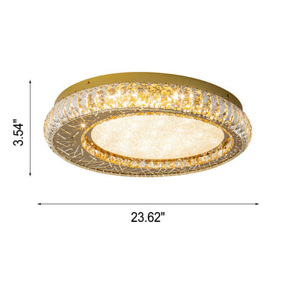 Modern Luxury Crystal Bird Nest Round LED Flush Mount Ceiling Light