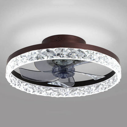 Modern Circle Ring LED Semi-Flush Mount Ceiling Fan Light