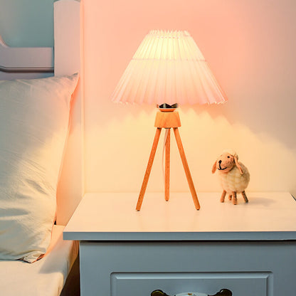 Retro Pleated Scalloped 1-Light Standing Table Lamp