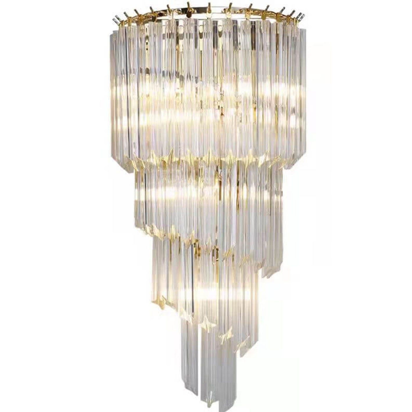 Modern Luxury Crystal Four Layers 4-Light Wall Sconce Lamp