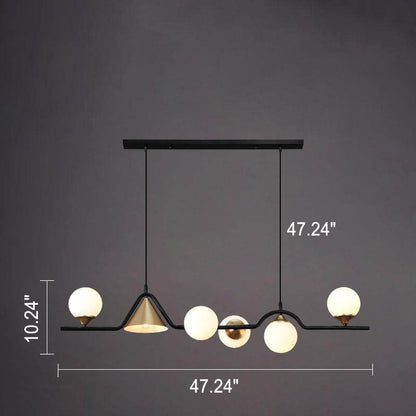 ثريا جزيرة فاخرة بتصميم كرة مستديرة من Nordic Creative Light، مزودة بـ 4/5/6 مصابيح 
