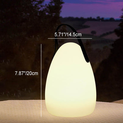 モダンでシンプルなプラスチック製ラウンドスクエアハンドLEDテーブルランプ（屋外パティオ用） 