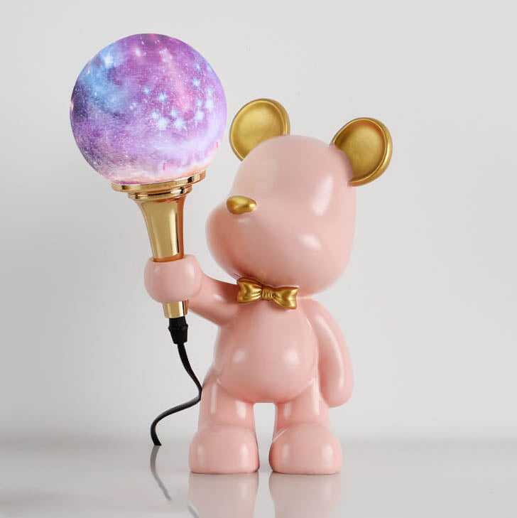 Creative Cartoon Bear Resin 1-Light Night Light Table Lamp