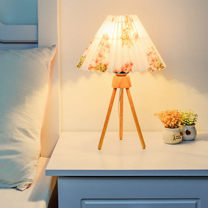 Retro Pleated Scalloped 1-Light Standing Table Lamp