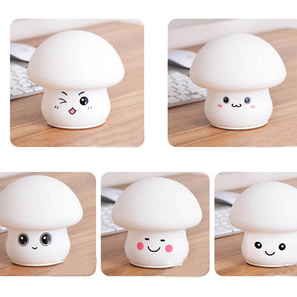 Creative Cartoon Mushroom Silicone Night Light LED Table Lamp