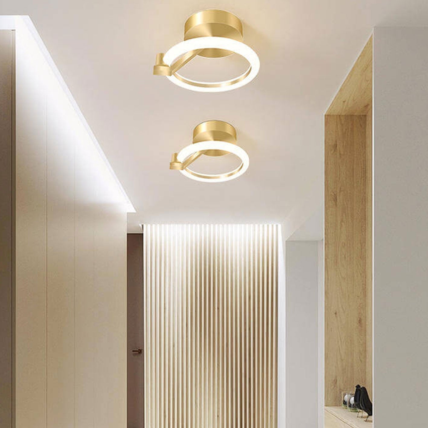 Modern Light Luxury Square Round Acrylic LED Semi-Flush Mount Ceiling Light