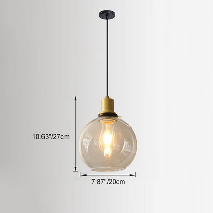 Vintage Minimalist Semi-Circular Cone Cup Iron Glass 1-Light Pendant Light