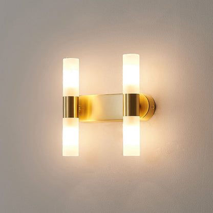 Modern Luxury Column Acrylic Brass 1/2/4 Light LED Wall Sconce Lamp