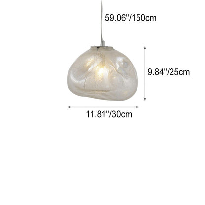 Modern Shaped Glass 1-Light Cloud Suspension Pendant Light