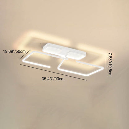 Modern Minimalist Lines Rectangular Iron Acrylic LED Flush Mount Ceiling Light