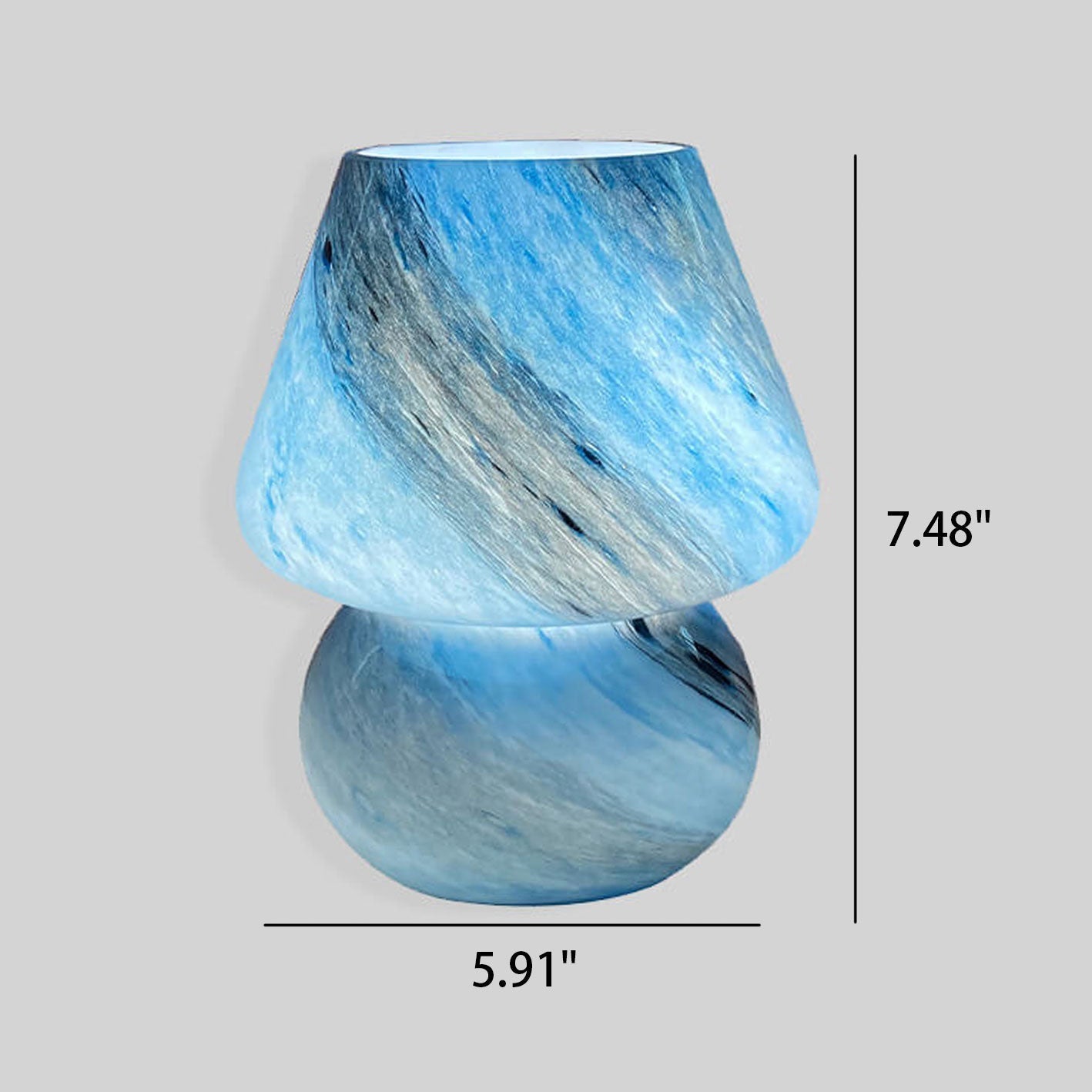 Creative Handmade Glass Planet Design Mushroom 1-Light Table Lamp