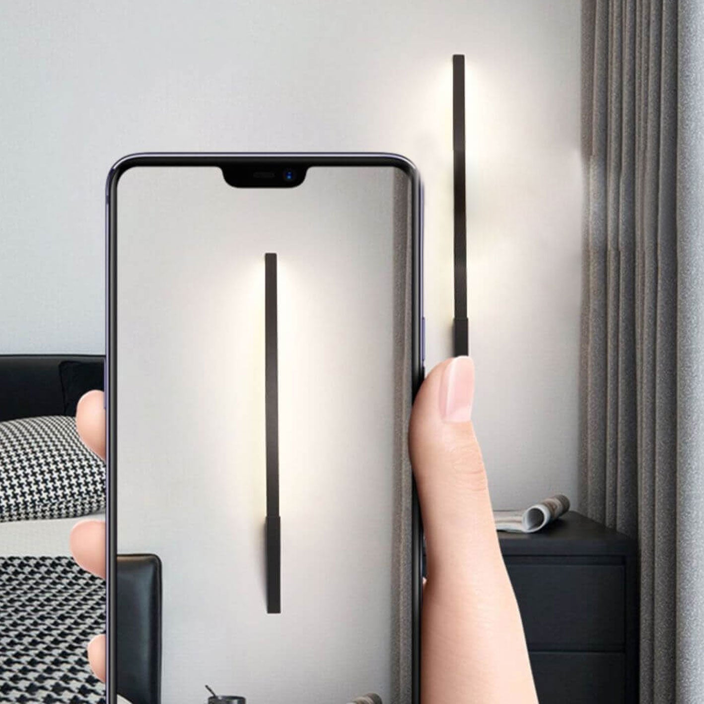 مصباح حائط LED من الحديد الأكريليكي بتصميم قوسي بسيط على الطراز الاسكندنافي 