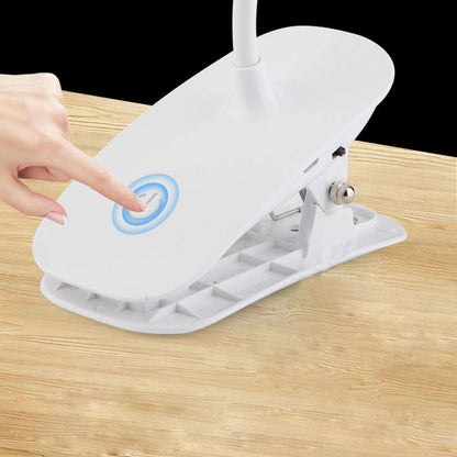 Simple Creative Foldable Round Shade Rechargeable Clips LED Desk Lamp