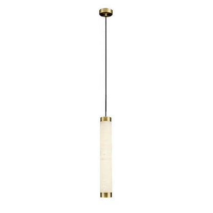 Modern Minimalist Marble Pipe Shaped 1-Light White Pendant Light