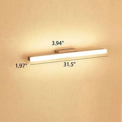 Nordic Minimalist Wooden Long Strip Vanity Light LED Wall Sconce Lamp
