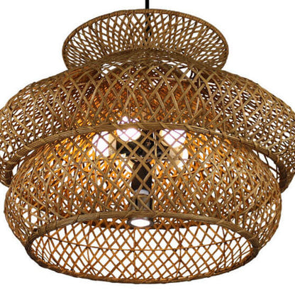 Retro Rattan Weaving 3 Layers 4/6 Light Chandeliers