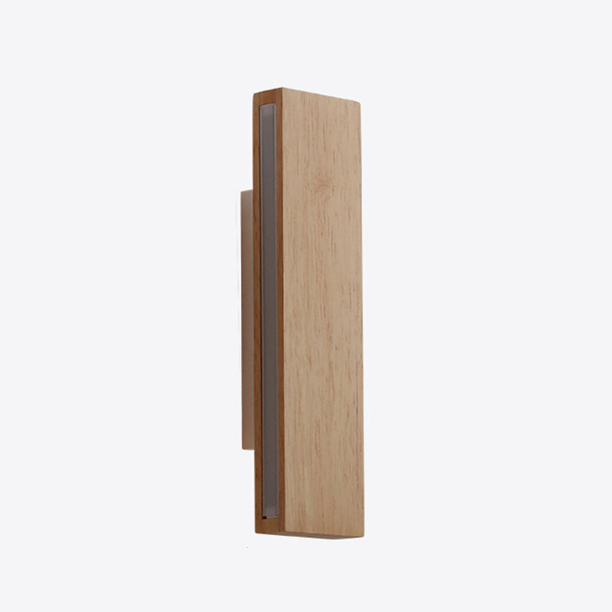 Japanese Minimalist Log Rectangular Flat Rotatable LED Wall Sconce Lamp