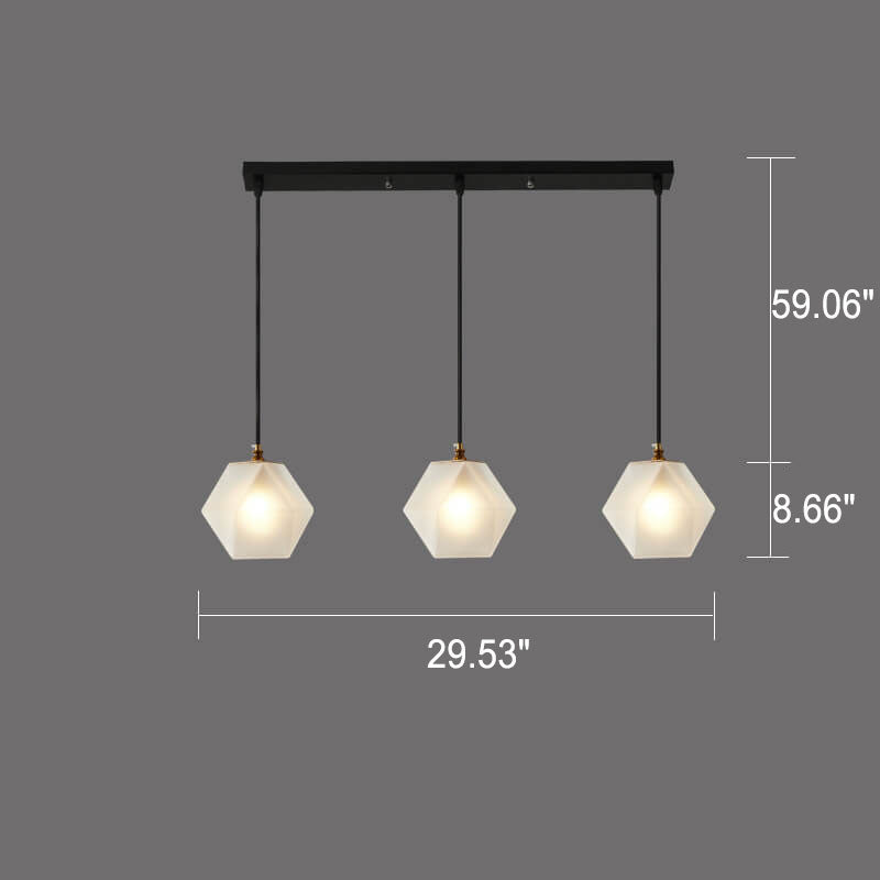 Nordic Light Luxury Wrought Iron Glass 1/3-Light Chandelier