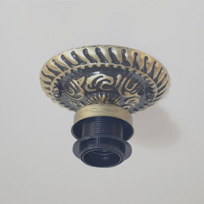 Vintage Tiffany Rose Stained Glass 1-Light Bowl Semi-Flush Mount Ceiling Light