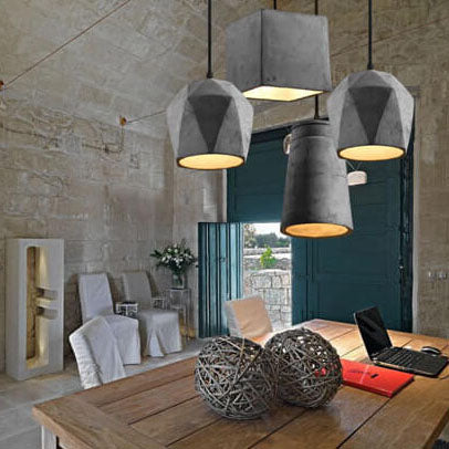 Industrial Simplicity  Cement Geometric 1-Light  Pendant Light